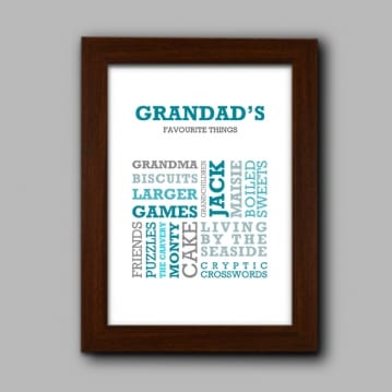 Favourite Things Personalised Print