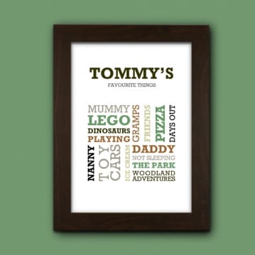 Favourite Things Personalised Print