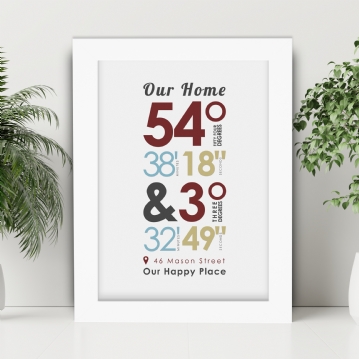 Personalised Coordinates Print