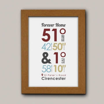 Personalised Coordinates Print