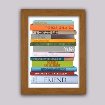 Personalised Book Spines Message Poster