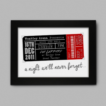 Personalised Concert Ticket Poster
