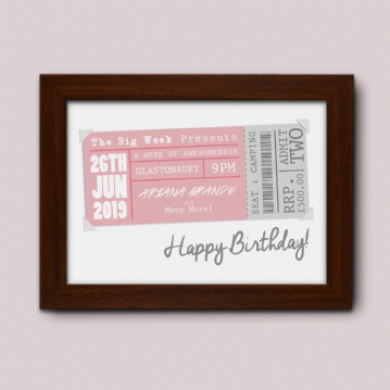 Personalised Concert Ticket Poster