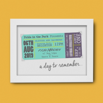 Personalised Concert Ticket Poster