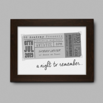 Personalised Concert Ticket Poster