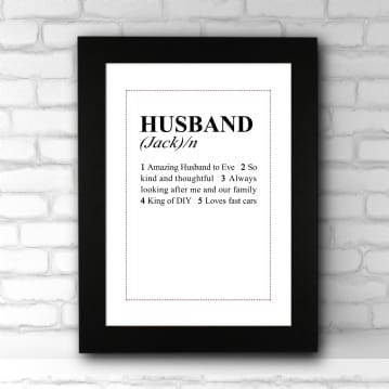 personalised husband dictionary definition print