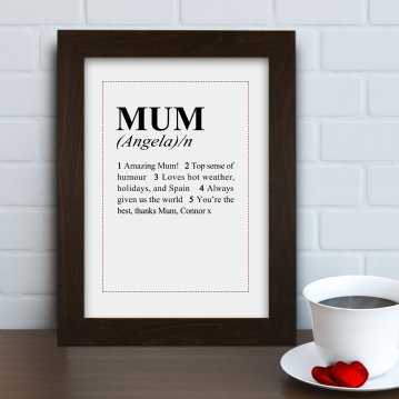 dictionary definition personalised mum print