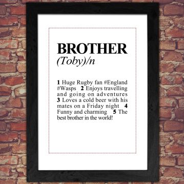 Personalised Brother Definition Print