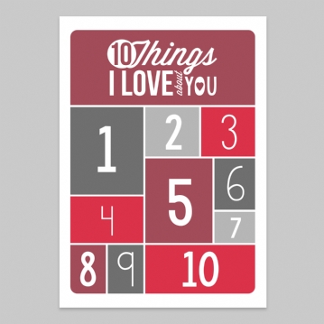 Personalised 10 Things I Love About You Poster