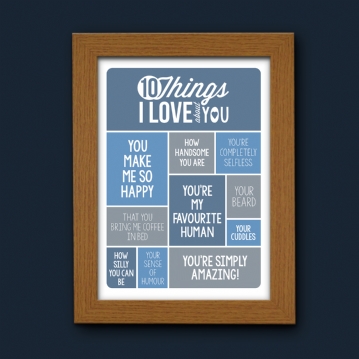 Personalised 10 Things I Love About You Poster