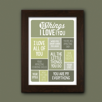 Personalised 10 Things I Love About You Poster