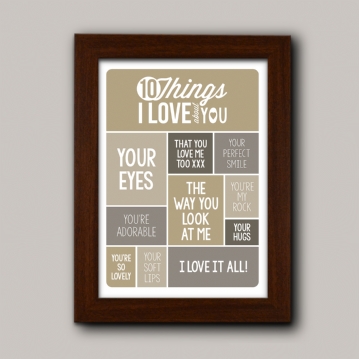 Personalised 10 Things I Love About You Poster