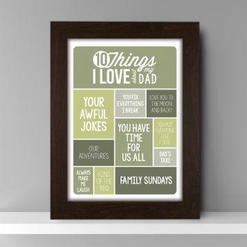 Personalised 10 Things I Love About My Dad Poster