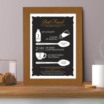 Personalised Best Friend Recipe Poster