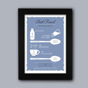 Personalised Best Friend Recipe Poster