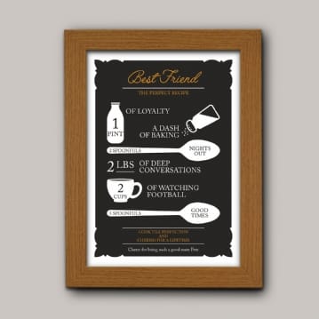 Personalised Best Friend Recipe Poster