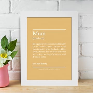 Personalised Mum Definition Poster