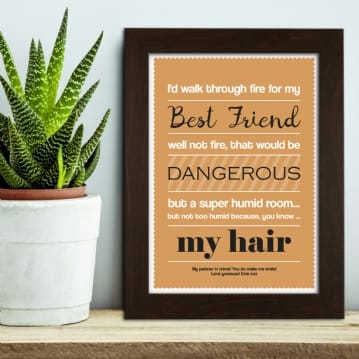 Personalised Funny Friendship Quote Poster