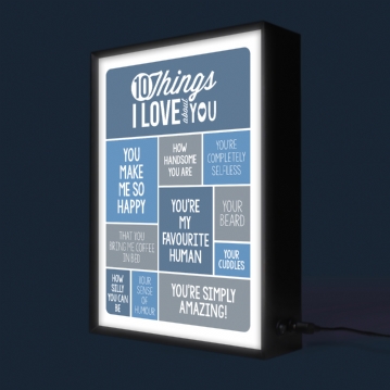 Personalised 10 Things I Love About You Light Box