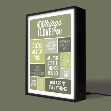 Personalised 10 Things I Love About You Light Box