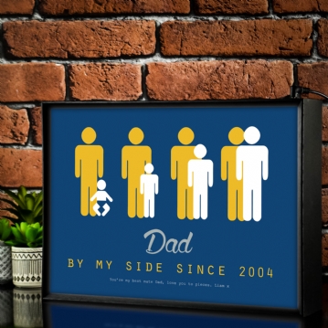 Personalised Dad By My Side Light Box