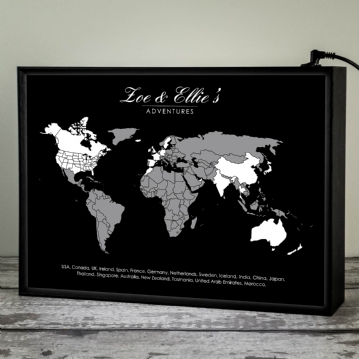 Personalised Light Box Adventures Map 