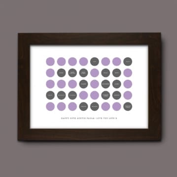 Personalised 50th Birthday Circles Print