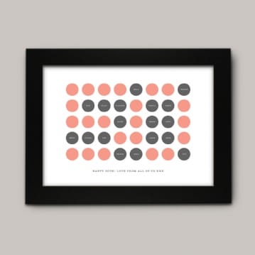 Personalised 50th Birthday Circles Print