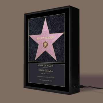 Personalised Walk of Stars Light Box
