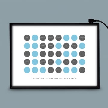 Personalised 18th Birthday Circles Light Box