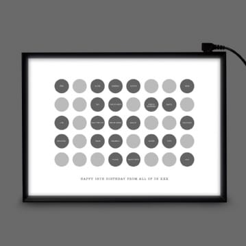 Personalised 18th Birthday Circles Light Box