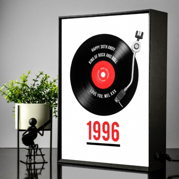 Personalised 30th Birthday Retro Record Light Box