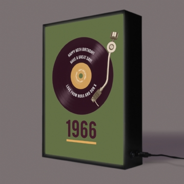 Personalised 30th Birthday Retro Record Light Box