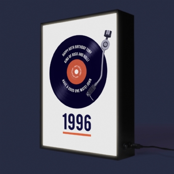 Personalised 30th Birthday Retro Record Light Box