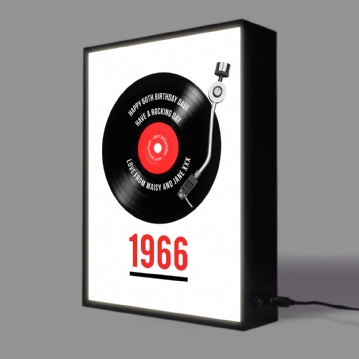 Personalised 30th Birthday Retro Record Light Box