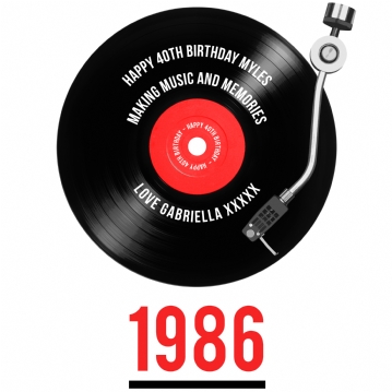 Personalised 40th Birthday Retro Record Light Box
