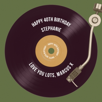 Personalised 40th Birthday Retro Record Light Box