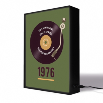 Personalised 50th Birthday Retro Record Light Box