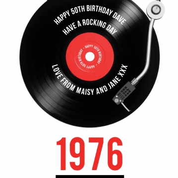 Personalised 50th Birthday Retro Record Light Box