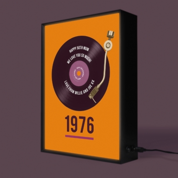 Personalised 50th Birthday Retro Record Light Box