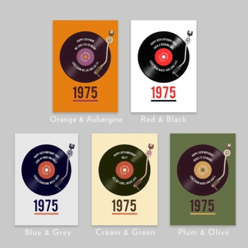 Personalised 50th Birthday Retro Record Light Box