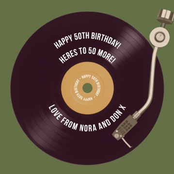 Personalised 50th Birthday Retro Record Light Box