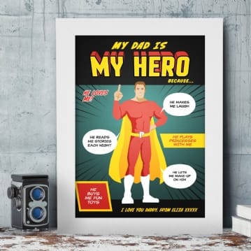 Personalised My Hero Dad Poster