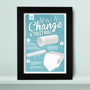 How To Change A Toilet Roll Bathroom Poster