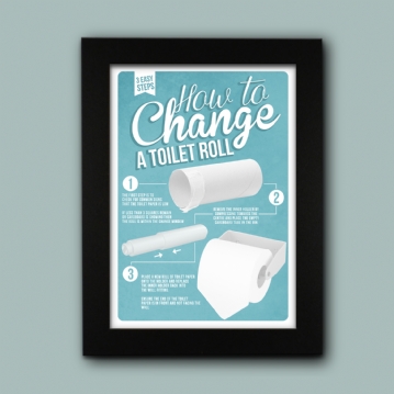 How To Change A Toilet Roll Bathroom Poster