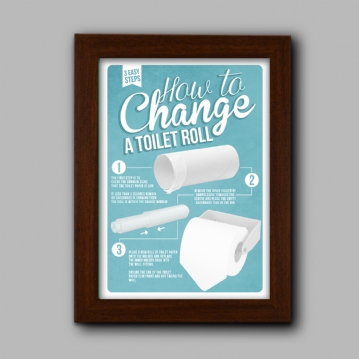 How To Change A Toilet Roll Bathroom Poster