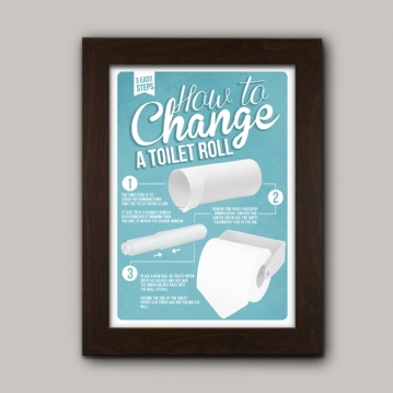 How To Change A Toilet Roll Bathroom Poster