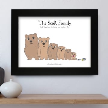 Personalised Bear Family Poster