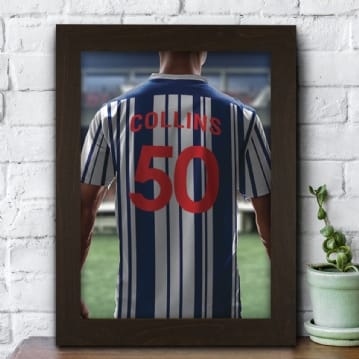Football shirt on wall shop