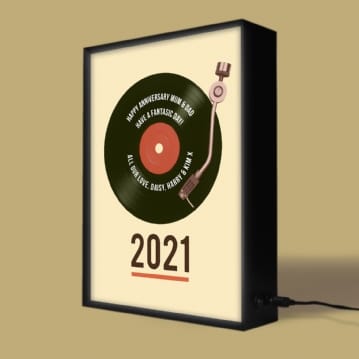 Personalised Retro Record Year Light Box